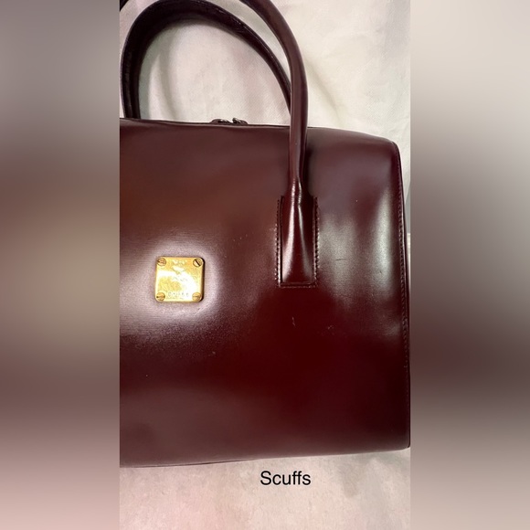 MCM Executive/Work Bag - Burgundy Leather Material - RARE VINTAGE - Picture 5 of 13